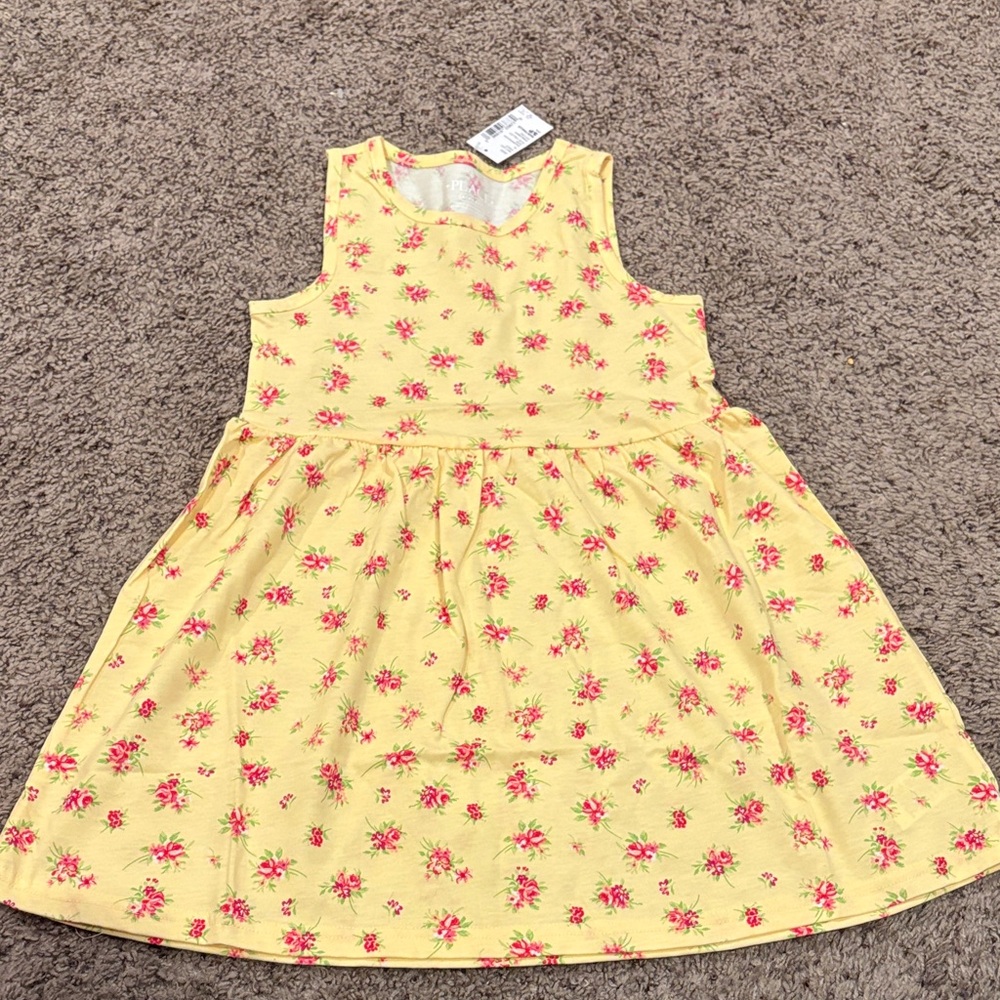 Place Yellow Floral Kids Dress